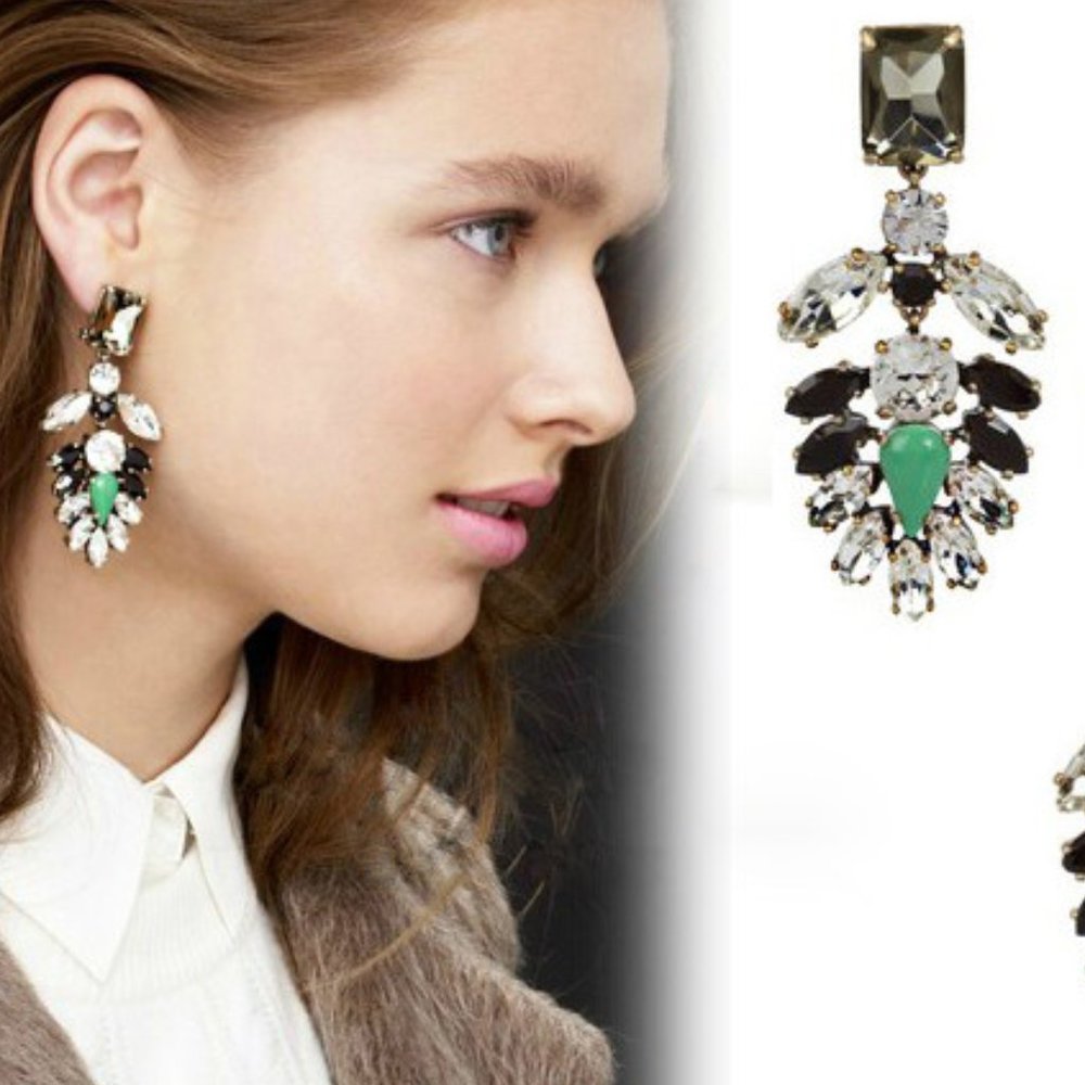 Large Multi Crystal Bold Stud Earrings - image 2